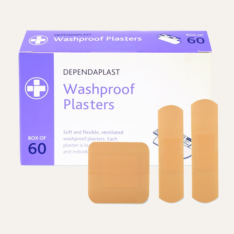 946 Dependaplast - Washproof Plasters - Assorted - Pale - Box of 60 contents