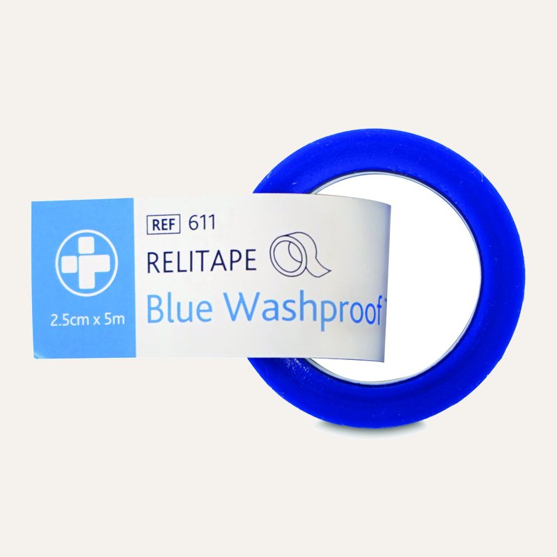 611_Relitape Washproof Tape - 2.5cm x 5m - Blue