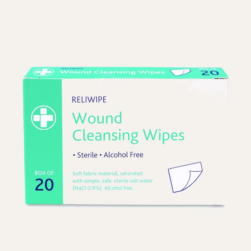 939 Reliwipe Saline Wound Cleansing Wipes - Box of 20