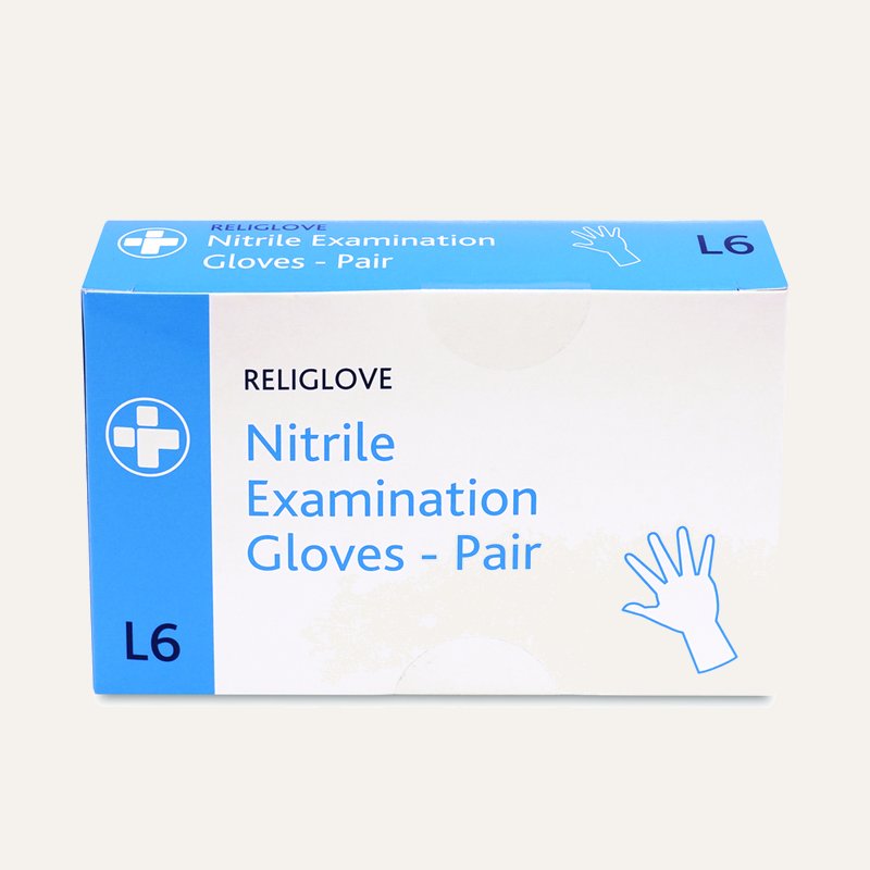 947 Religlove - Nitrile Examination Gloves - Large - 6 Pairs