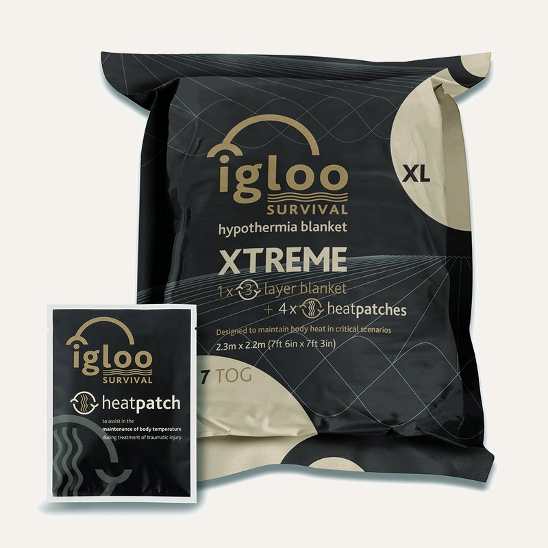 IG005_IG-HP_IGLOO_XTREME_HypothermiaBlanket+HeatPatch_X_LARGE_CoyoteBrown_MOCKUP