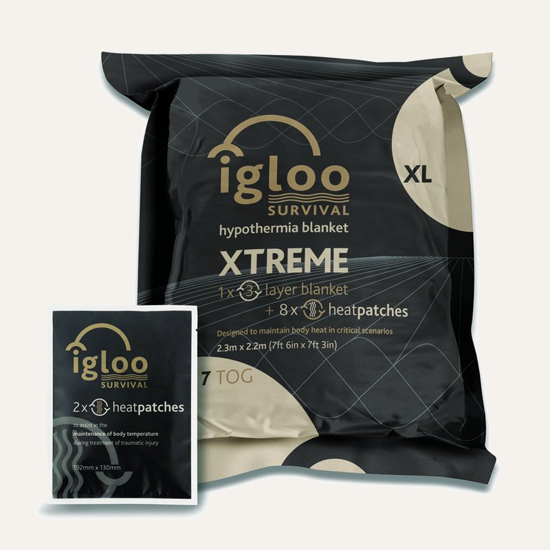 IG005-US_IG-HP-US_IGLOO_XTREME_HypothermiaBlanket+HeatPatch_X_LARGE_CoyoteBrown_MOCKUP