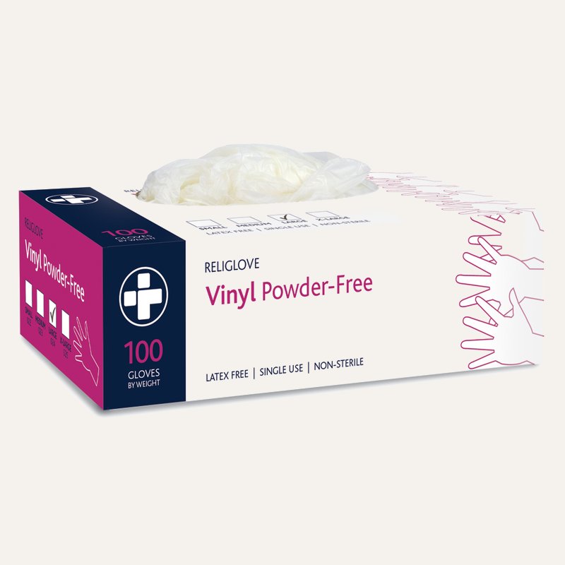 [PTQ-100003938] Vinyl Powder-Free Gloves, Box of 100 (Large)