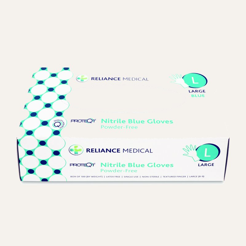 [PTQ-100003946] PROTEQT Nitrile Examination Gloves, Box of 100 (Large)