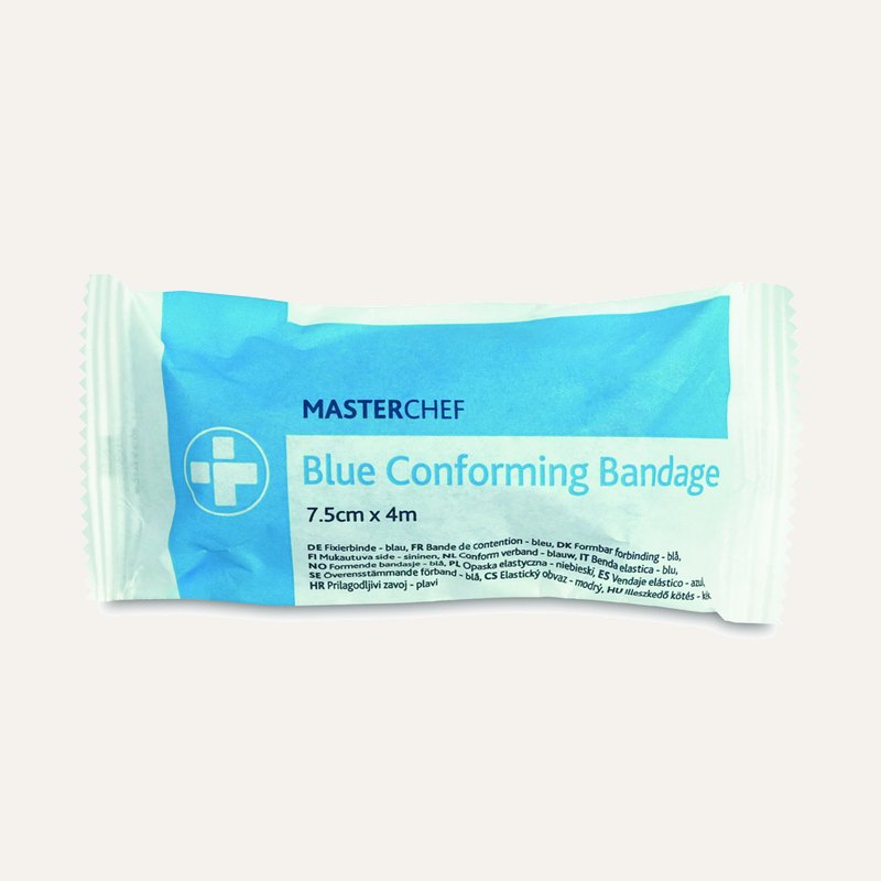 [PTQ-100004062] Masterchef Conforming Bandage, 7.5cm x 4m, Blue