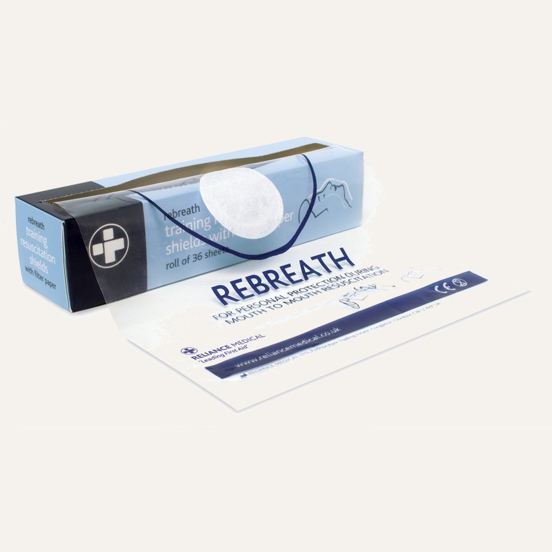 [PTQ-100004105] Rebreath Training Resuscitation Shields with Filter Paper, Roll of 36 Sheets