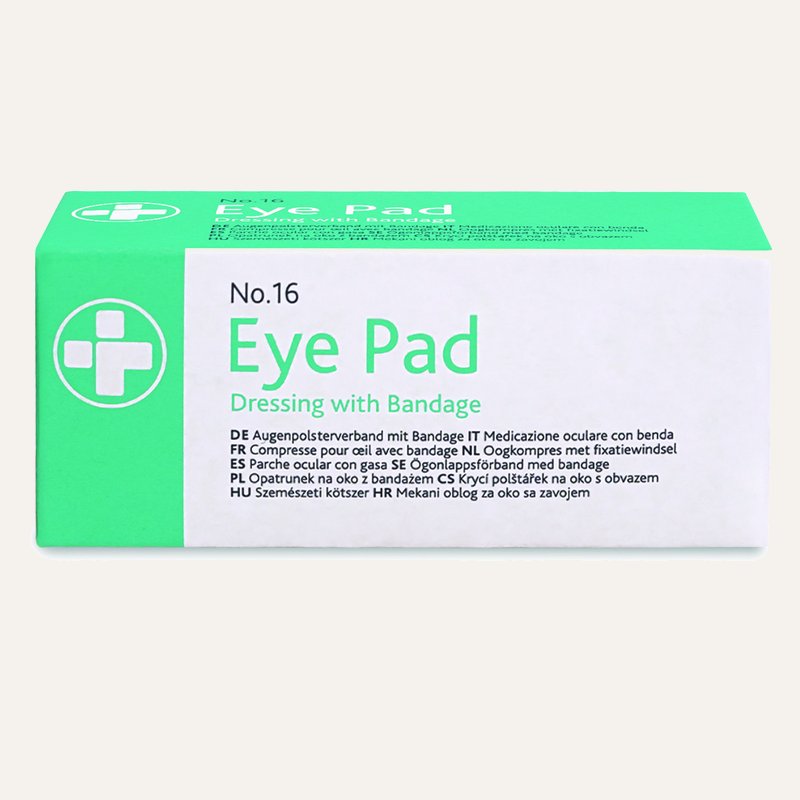 [PTQ-100004184] No. 16 Eye Pad Dressing with Bandage, Boxed