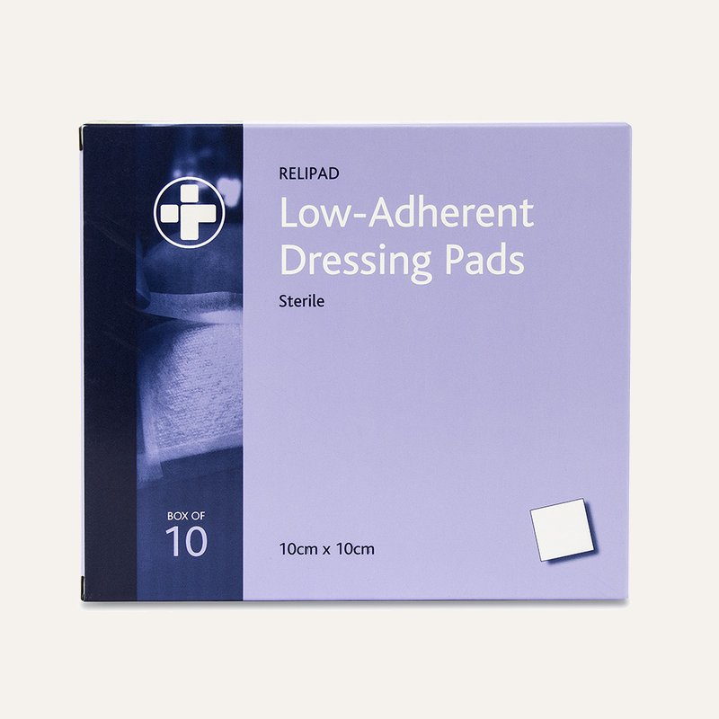[PTQ-100004240] Relipad Low Adherent Dressing Pads (10cm x 10cm, Box of 10)