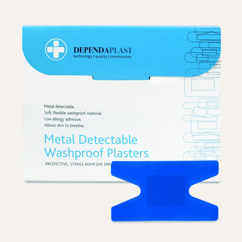 [PTQ-100004352] Dependaplast Metal Detectable Washproof Plasters Anchor, Blue, Box of 50