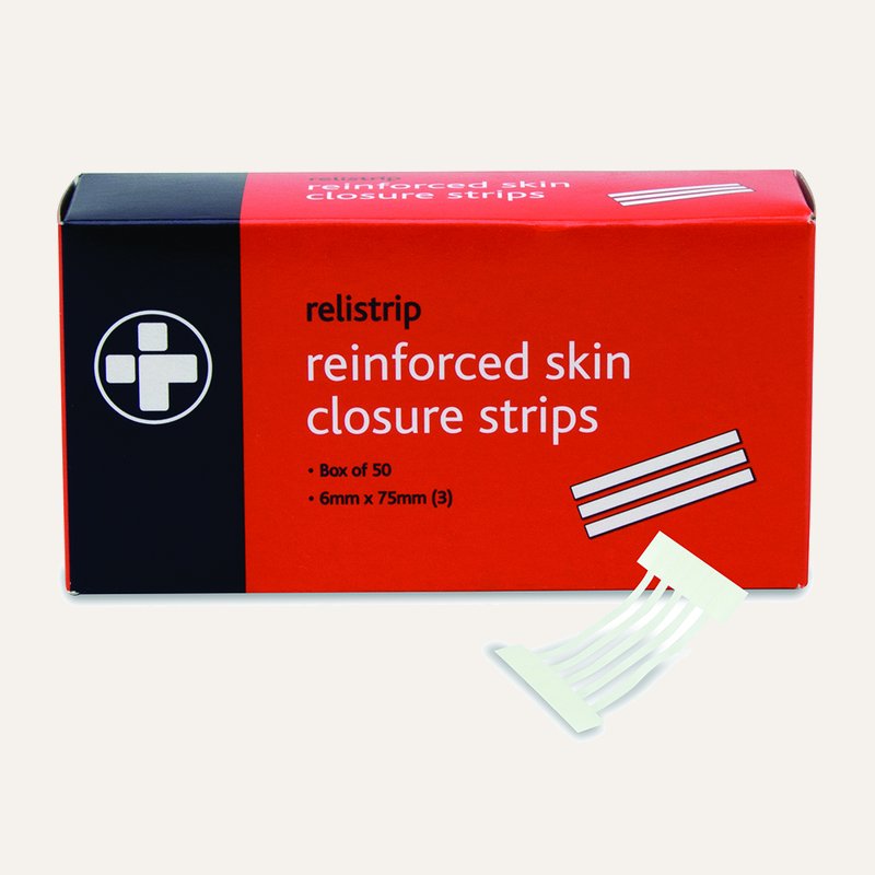 [PTQ-100004377] Relistrip Reinforced Skin Closure Strips, 6mm x 75mm, Strip of 3