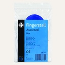 Fingerstall, Assorted, Blue, Pack of 10