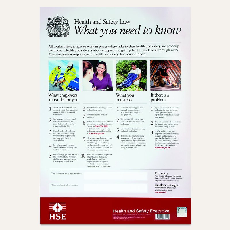 [PTQ-100004472] Poster, 297mm x 420mm, Health & Safety Law