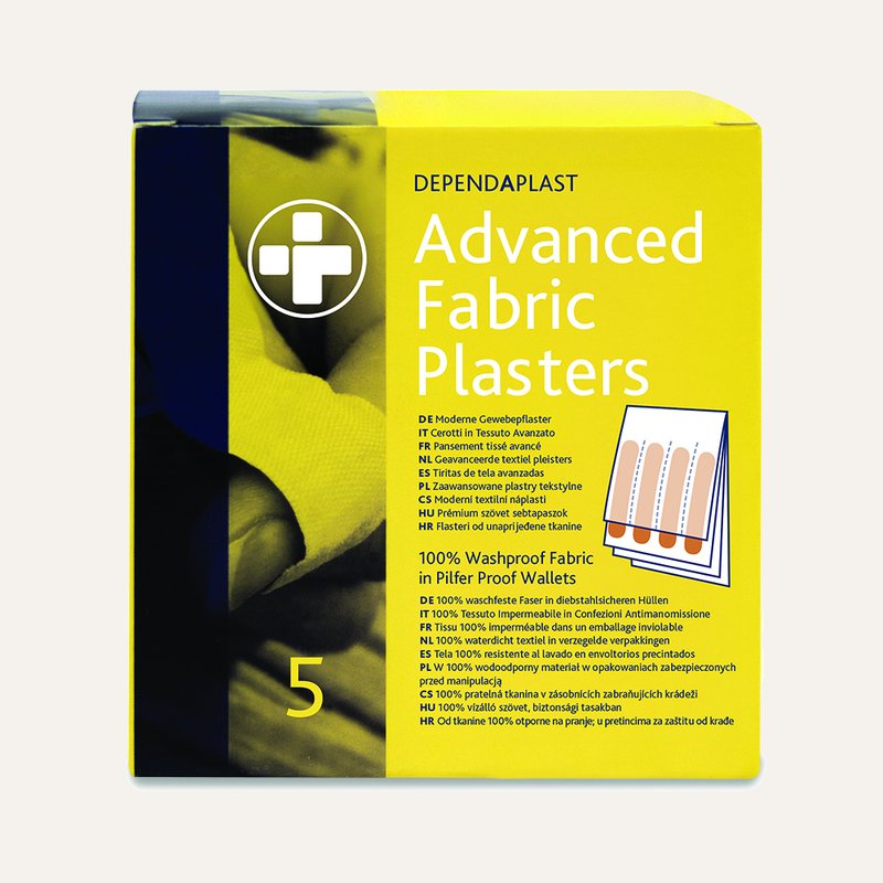 [PTQ-100004482] Dependaplast Advanced 100% Washproof Fabric Plasters, Assorted, Tan, Pilfer Proof Wallet of 40
