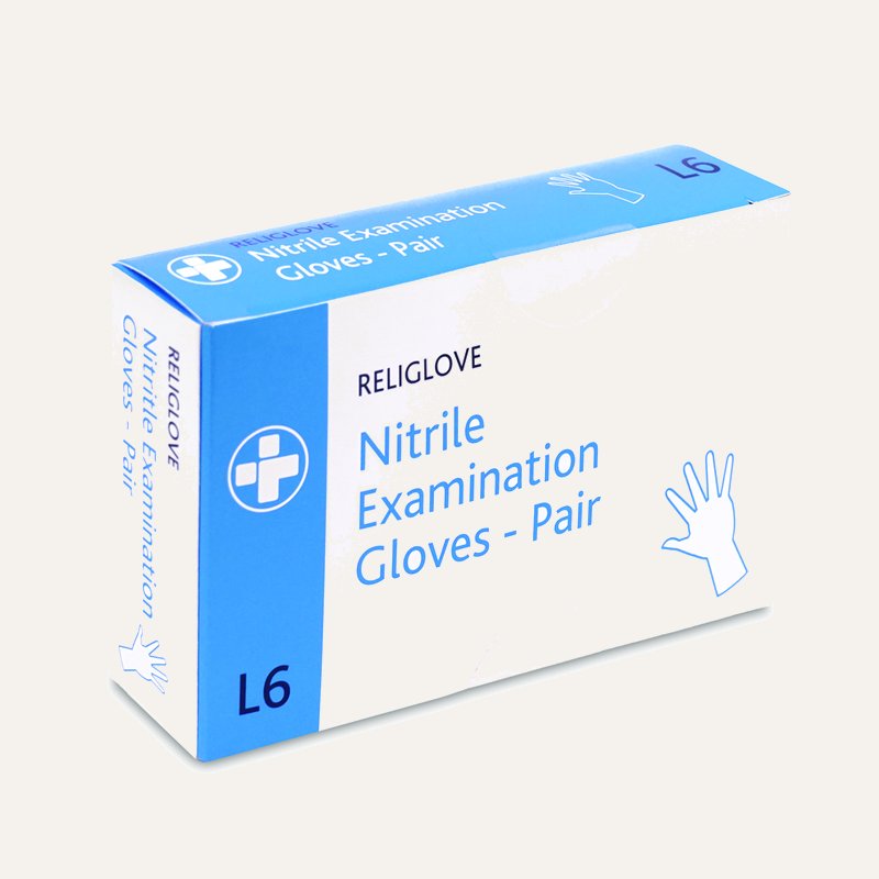 [PTQ-100004489] Religlove Nitrile Examination Gloves (Large 6 Pairs)