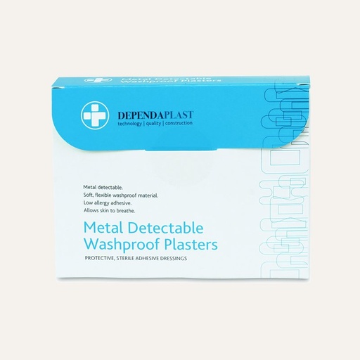 Dependaplast Metal Detectable Washproof Plasters, Blue
