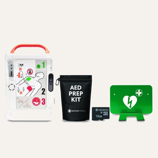 Mediana A16 Core HeartOn Semi Automatic Defibrillator Bundle Including Bracket, Prep Kit & SD Card