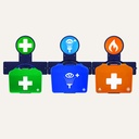 AuraPoint 3 Unit Point Small BS8599-1:2019+A1:2026 First Aid Kit, Double Eyewash Station and Burns Kit