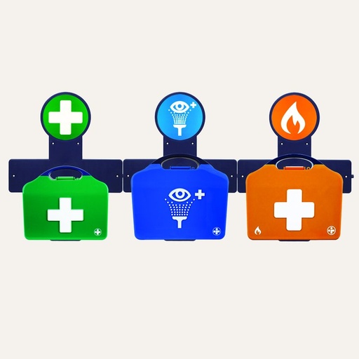 AuraPoint 3 Unit Point Small BS8599-1:2019+A1:2026 First Aid Kit, Double Eyewash Station and Burns Kit