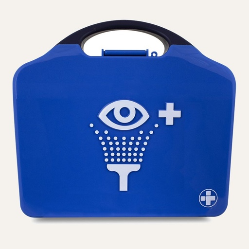 BS 8599-1:2019+A1:2026 Deluxe Eye Wash Station Double, Aura3 Box, Blue