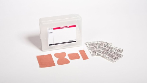 Steroplast Premium Fabric Plasters, Assorted 5 Sizes, Plastic Box of 100